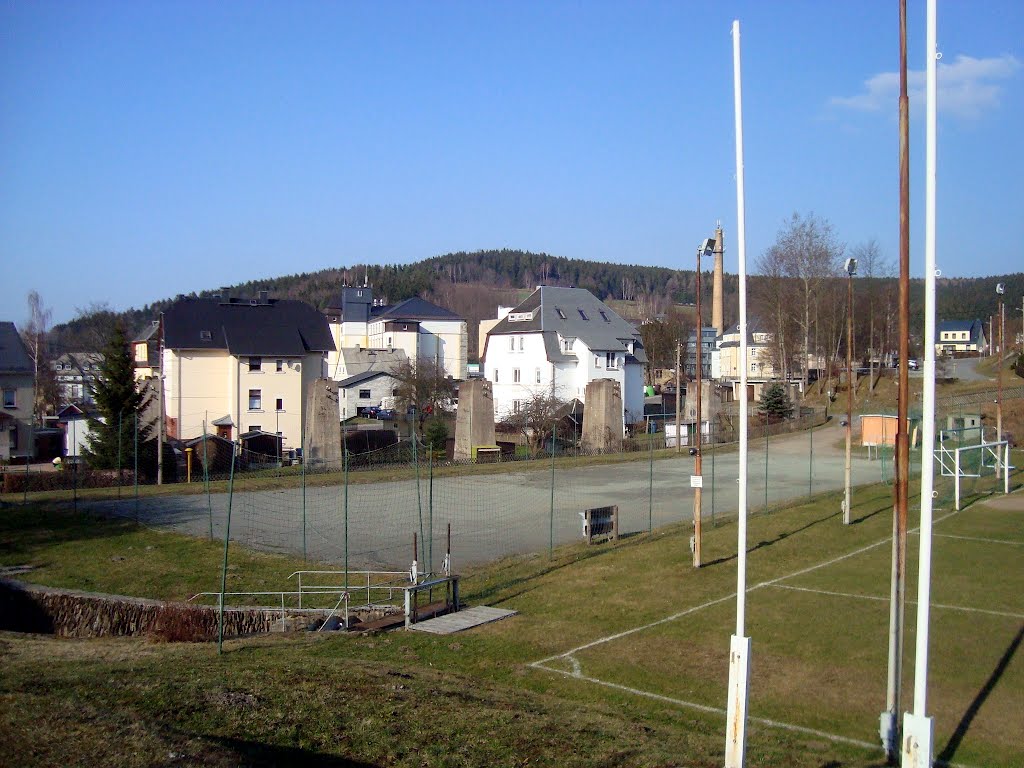 Das Gornsdorfer Viadukt der Schmalspurbahn Meinersdorf - Thum by mwiemartin