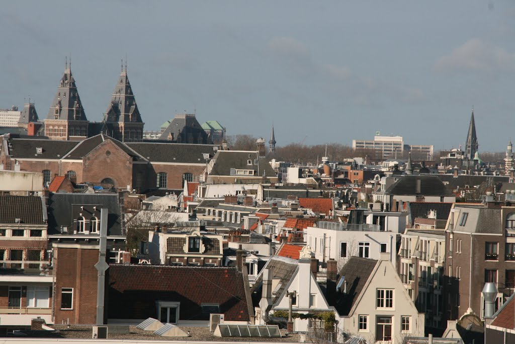 Achterzijde Carré en torens Rijks, Amsterdam. by Carl030nl