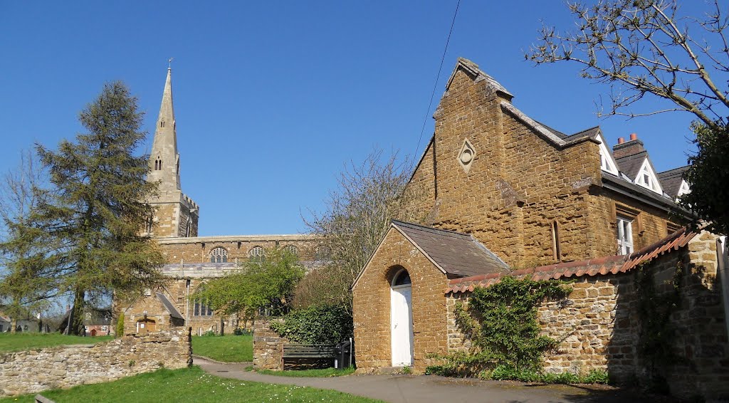 St Peter's Church and the old school house both made from the same stone. by Bobsky.