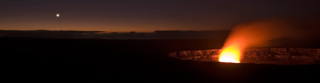 Moon Going Down Over the Crater by Sonny Thornborrow