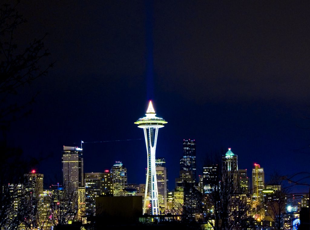 Space Needle, New Years Eve '08 by lecz0r