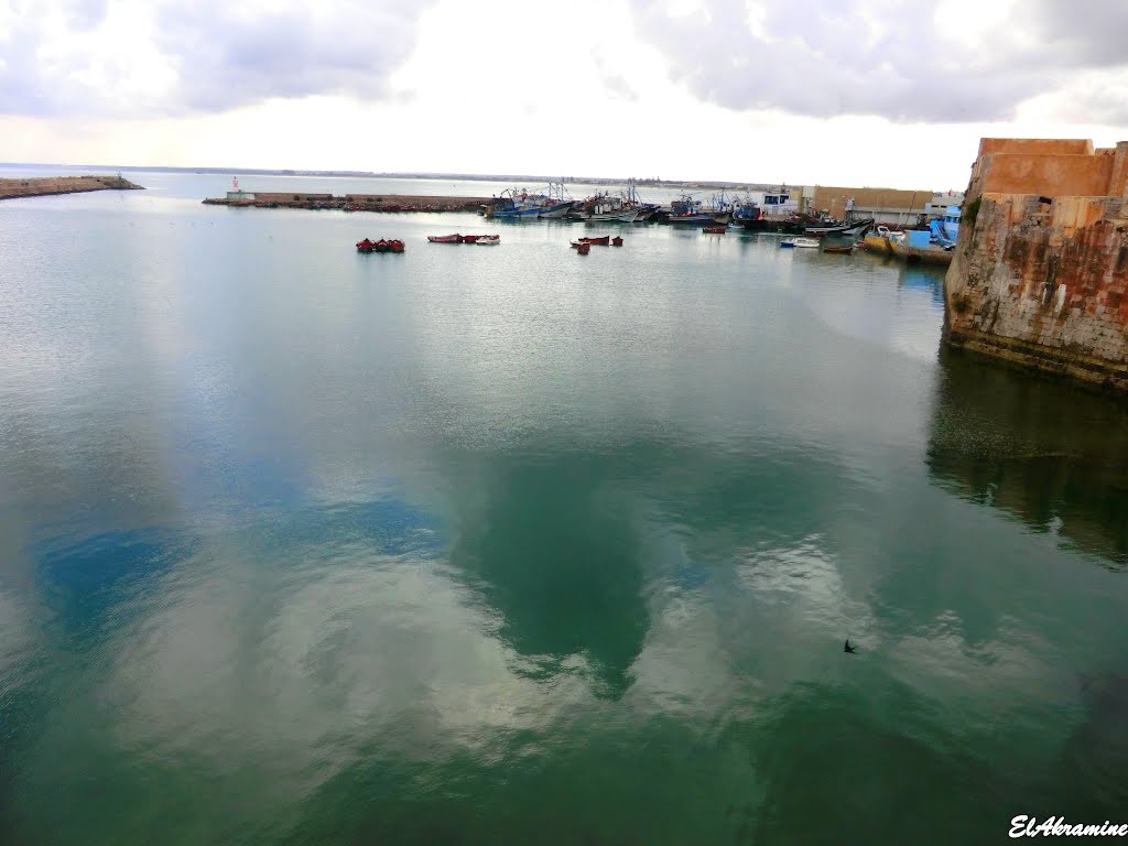 El Jadida Port fishing, clouds reflection by elakramine