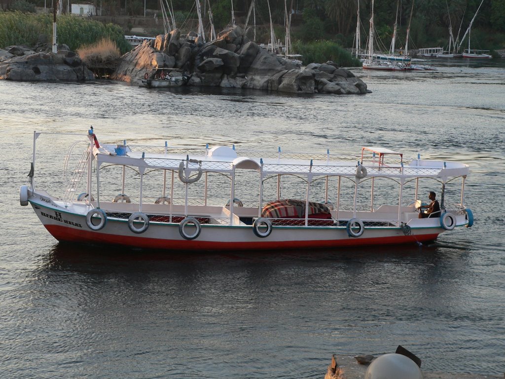 A Feluka sailing the Nile in Aswan by Ahmed Kamal