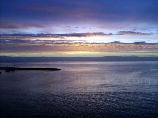 8.04am Sunrise over Santa Eulalia, Ibiza - 5/01/08 by adeibiza