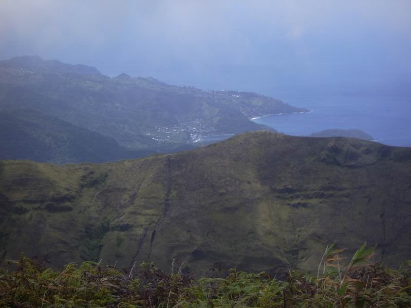 A view from La soufriere looking down on the leeward side of St.vincent(4,048)ft high. by Yusef leslie