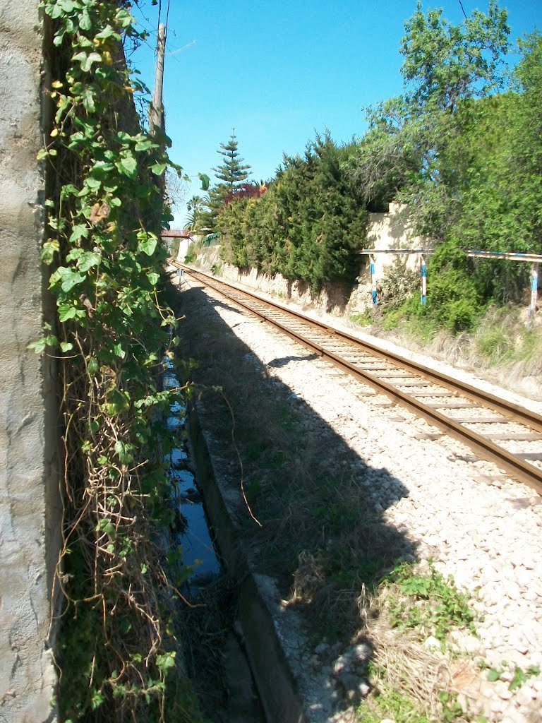 Acequia con agua y la via by pintatrenes