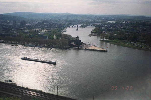 Barge on the Rhine - Koblenz by PerAFin