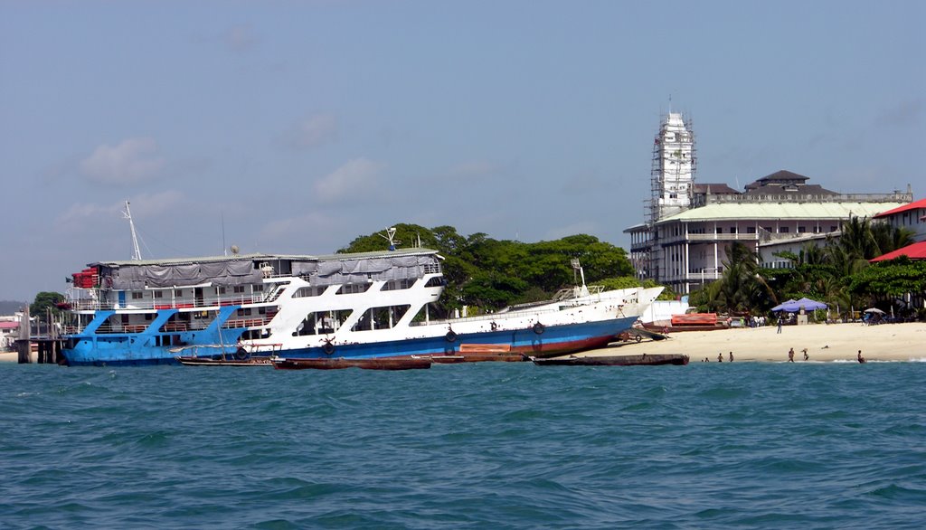 Ship on Beach, Zanzibar by Scunner