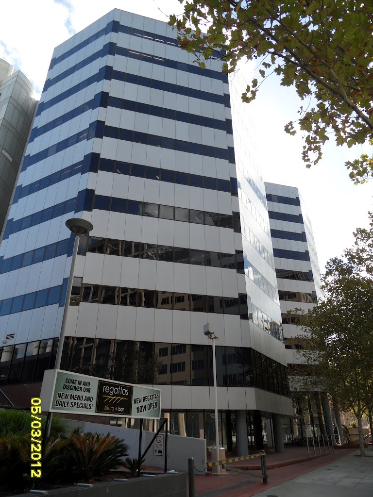 RIVERSIDE CENTRE Building along North Terrace in ADELAIDE, on 5-03-2012 by Peter John Tate,