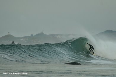 Surfing at the Rock. Sele. Rogaland by Ivar Lein-Mathisen