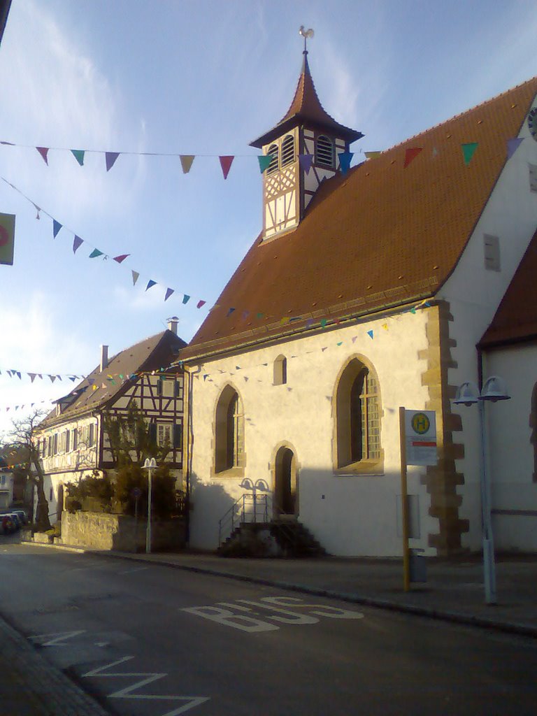 Musberg, Kirche und Pfarrhaus, Blick West by ph1301