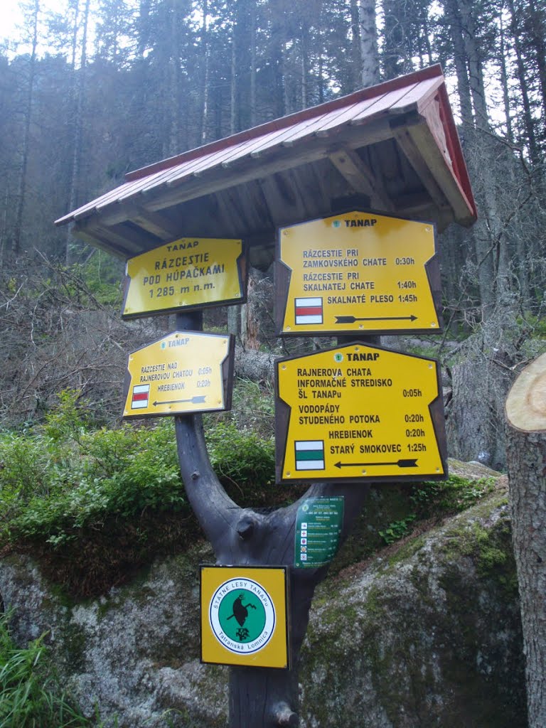 Rázcestie pod Húpačkami 1285m, rázcestník by HomerJ.