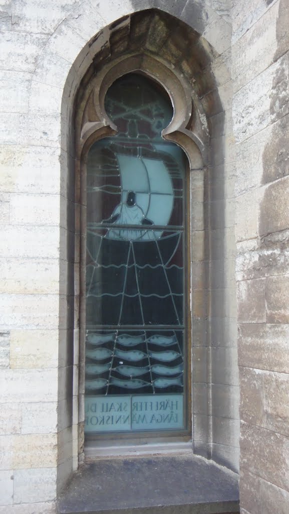 View of a glass window of Linköping Domkyrka by Diego Giuseppe