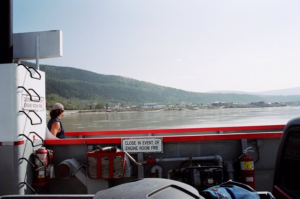 Looking at Dawson City, YT from the ferry. by gknutson