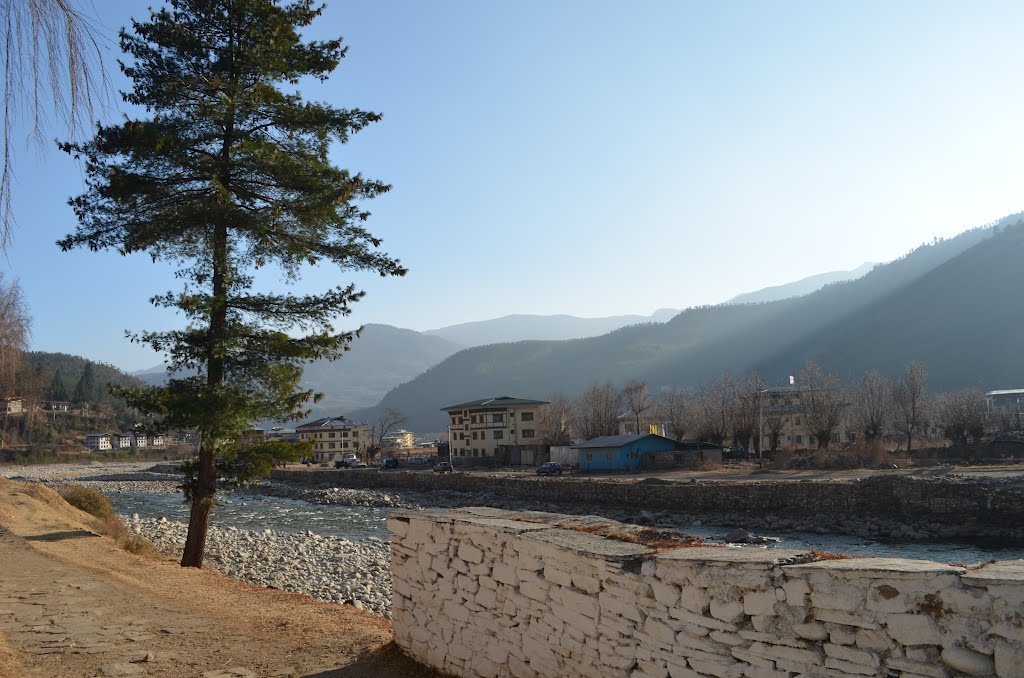 Infront of Paro River by Shaheen.28