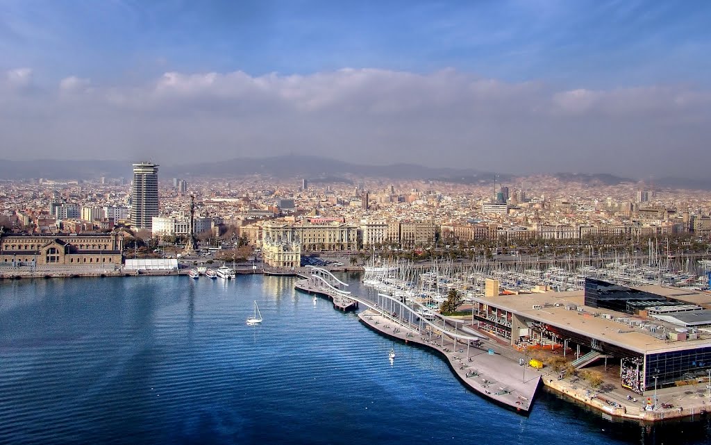 Barcelona - Ville et Rambla del Mar by Jean-Marie V66