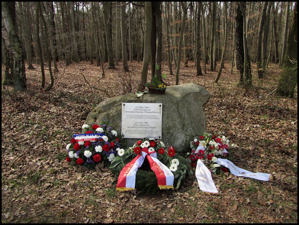 Gedenktafel an Philippe Mariotti, Dölauer Heide by Hanni Ball