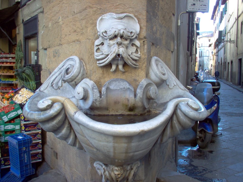 Firenze Oltrarno. Una bella fontana nelle vicinanze del Ponte di Santa Trinita./ An old and nice fountain near Santa Trinita Bridge. by Landi Paolo (brezza)