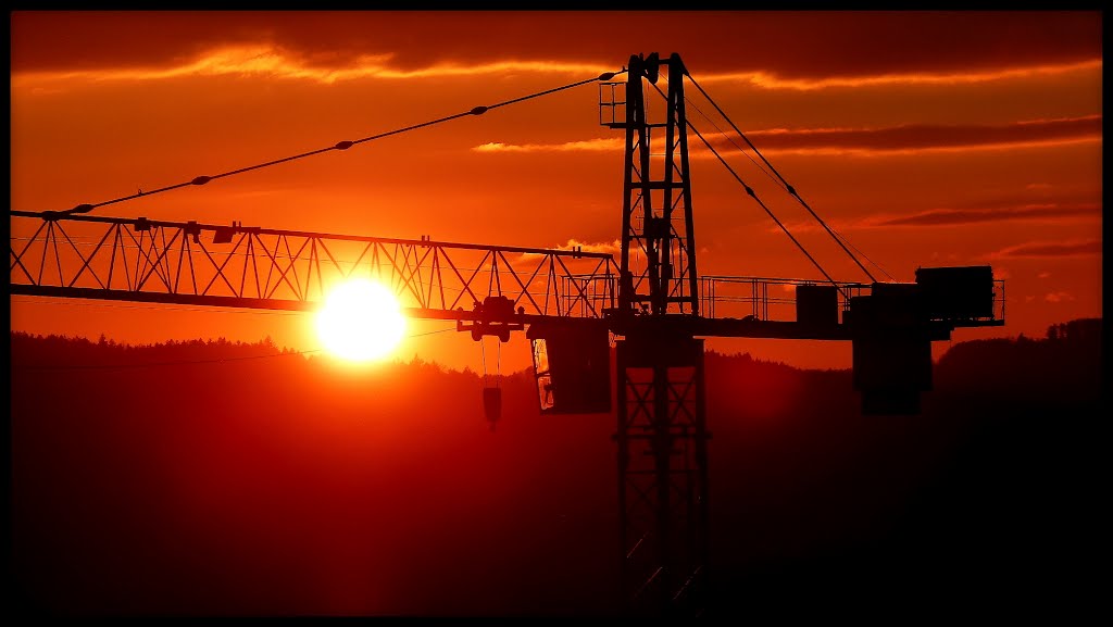 Crain inflamed in a bloody Sunset- Zürich by rainer trüby