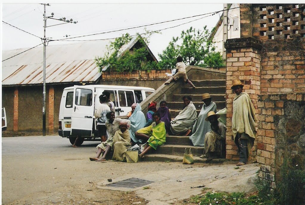 Fianarantsoa, waiting for the taxi-brousse on the stairs of Ambozantany Cathedral by Florentine Vermeiren