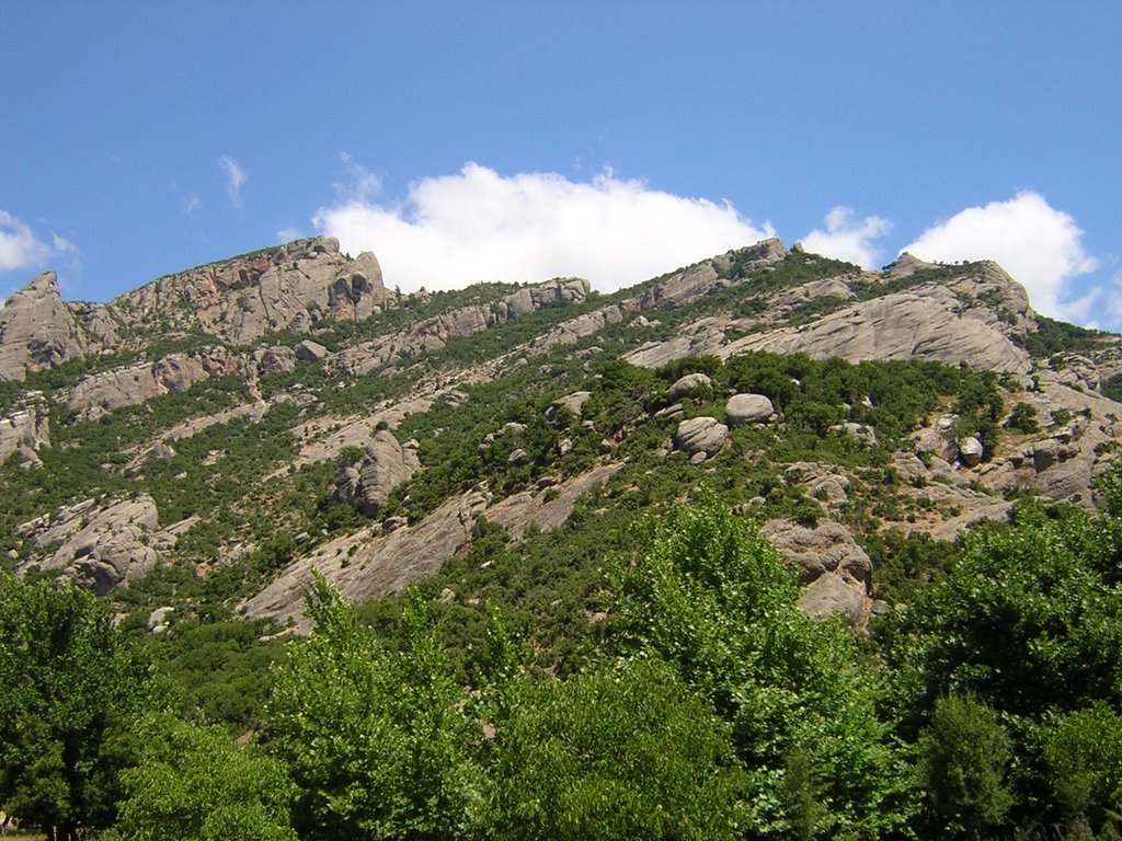 View from railway line Diakoftó - Kalávrita (Greece), summer 2006 by rdaniel