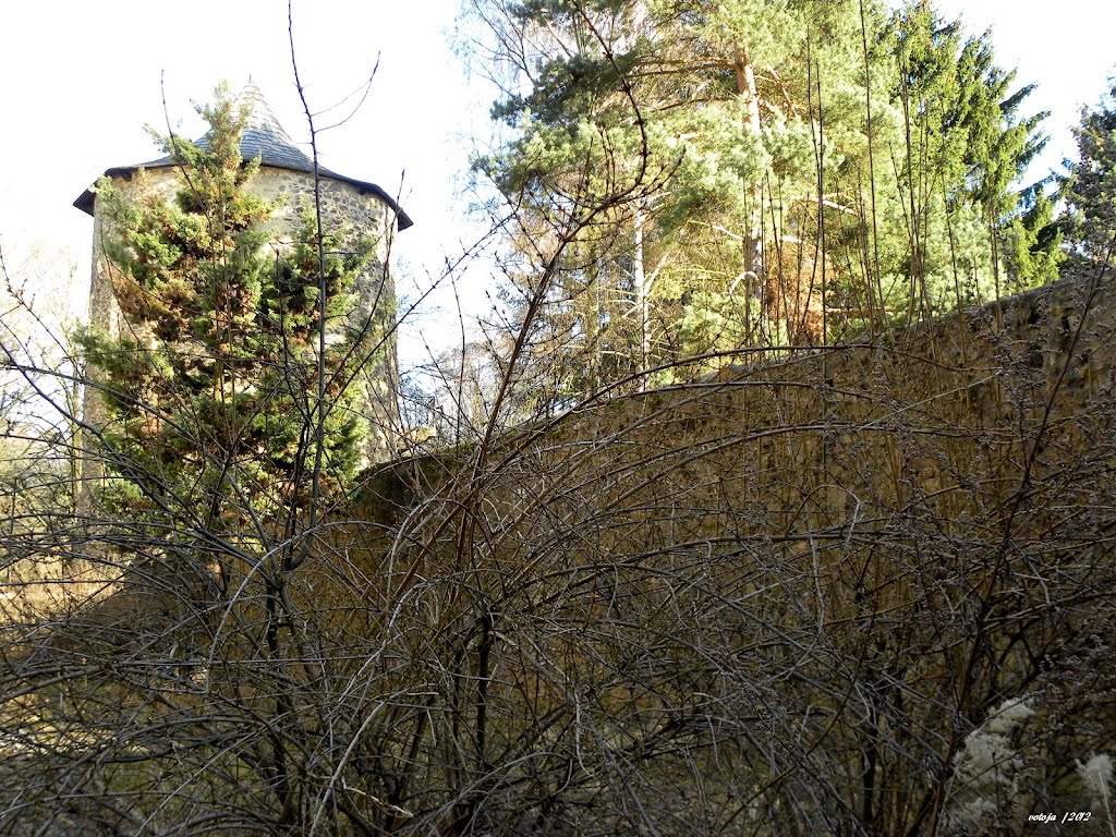 HAVLÍČKŮV BROD - zbytky opevnění s obrannou věží / remnants of defensive walls with towers by votoja - CZ