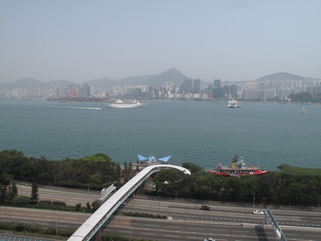 View of old HK airport from Taikoo Shing, Mar 2012 by Percy Chiu