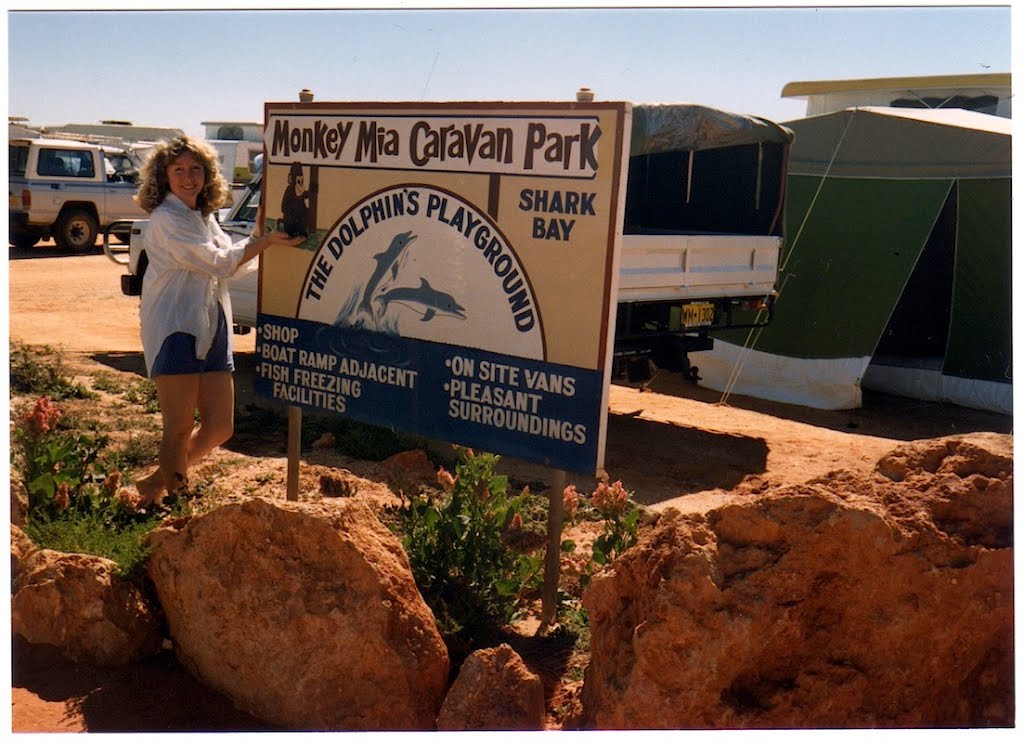 Monkey Mia, Shark Bay WA, Caravan Park Sign, 1987 by Echo (rzg2020)