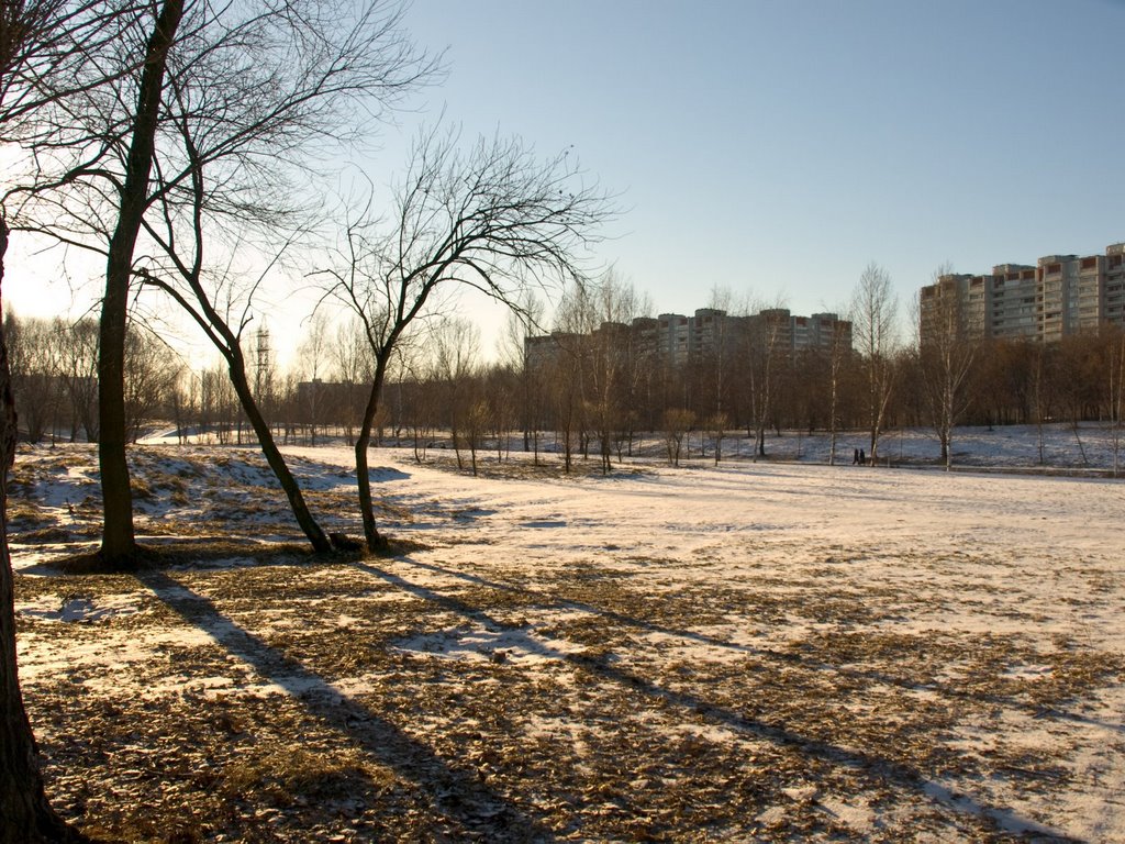 Park near Yauza river by Mrrl