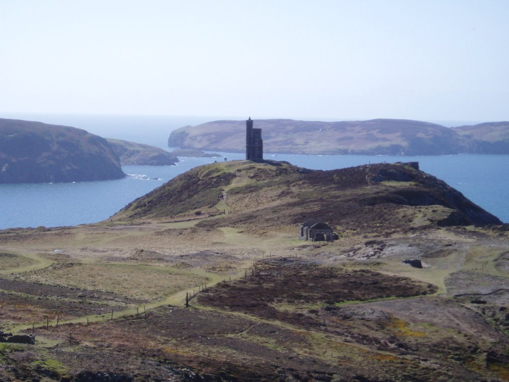 Bradda Tower and the Calf of Man by Derek Snaith