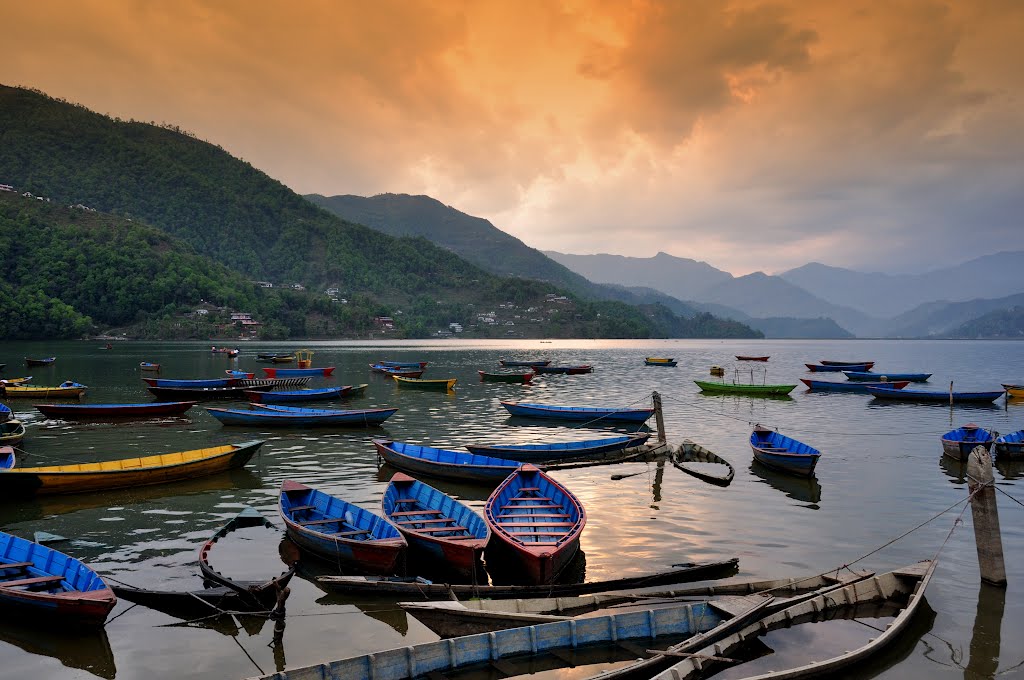 Pokhara sunset by Thomas Barfety