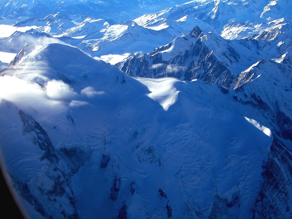 Mount Blanc: the north face from the airplane by Antonio Passaseo