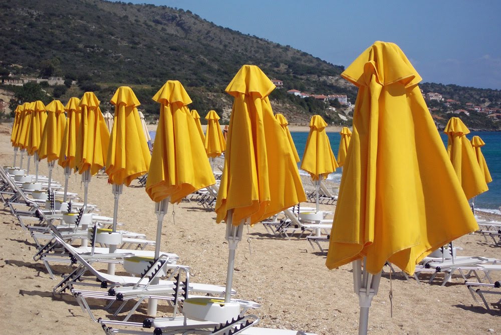 Beach Umbrellas, Skala by DerekT