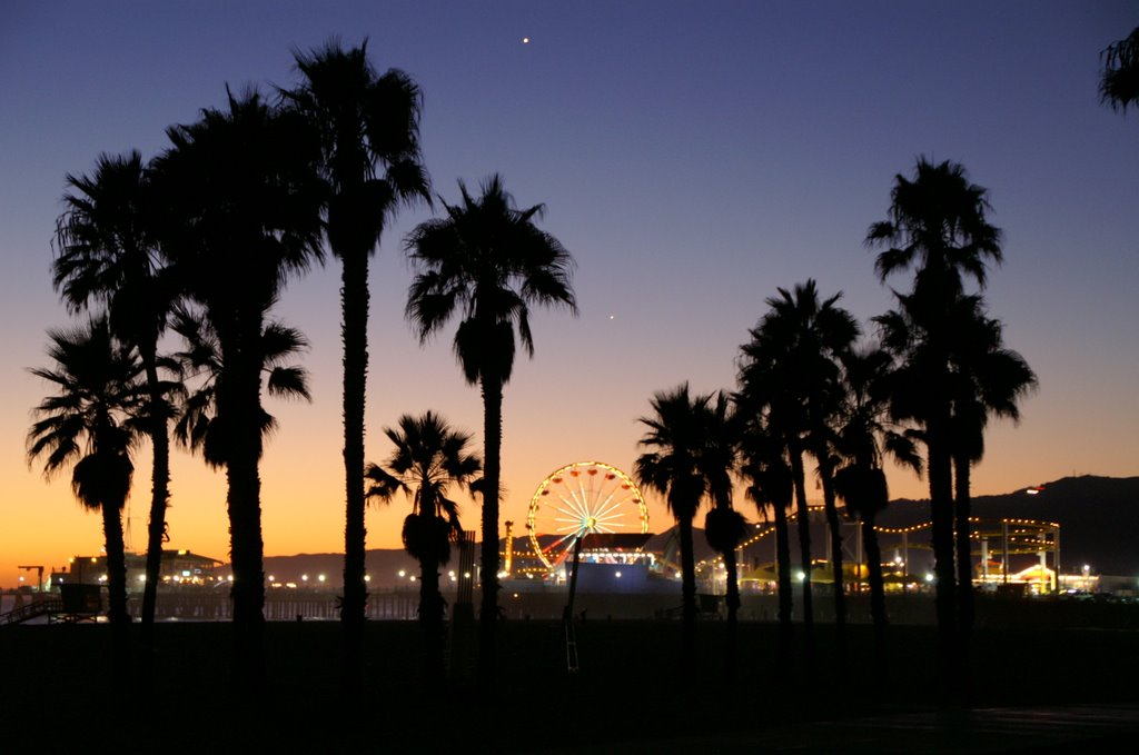 Santa Monica at Night by Jameson Hawley