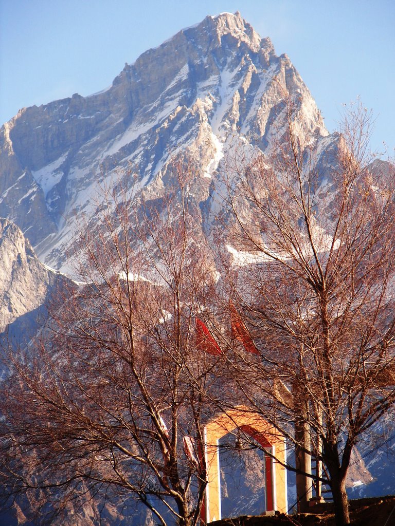 Snow peak view from Auli Cliff Top by ANINDYA PAL