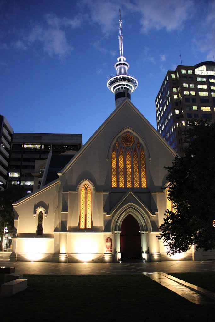 St. Patrick's church & Sky Tower by Andrei David