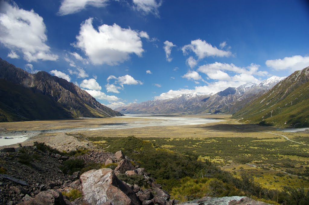 Valley created by the Tasman Glacier, New Zealand by Rod Martin