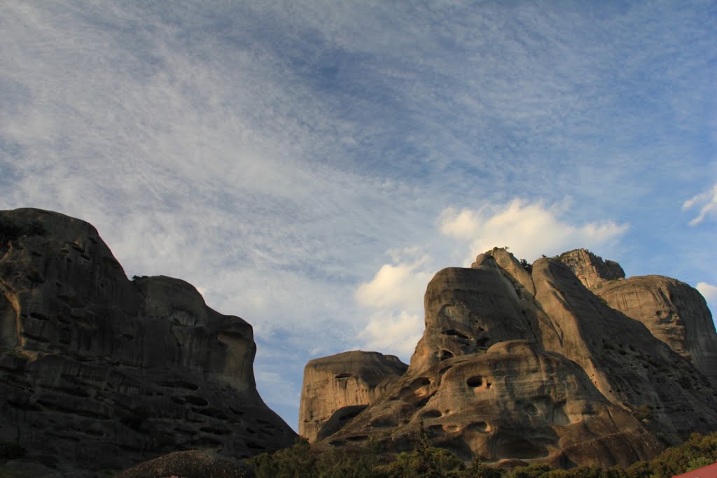 Meteora at sunset from Kalambaka by Juri Fontana