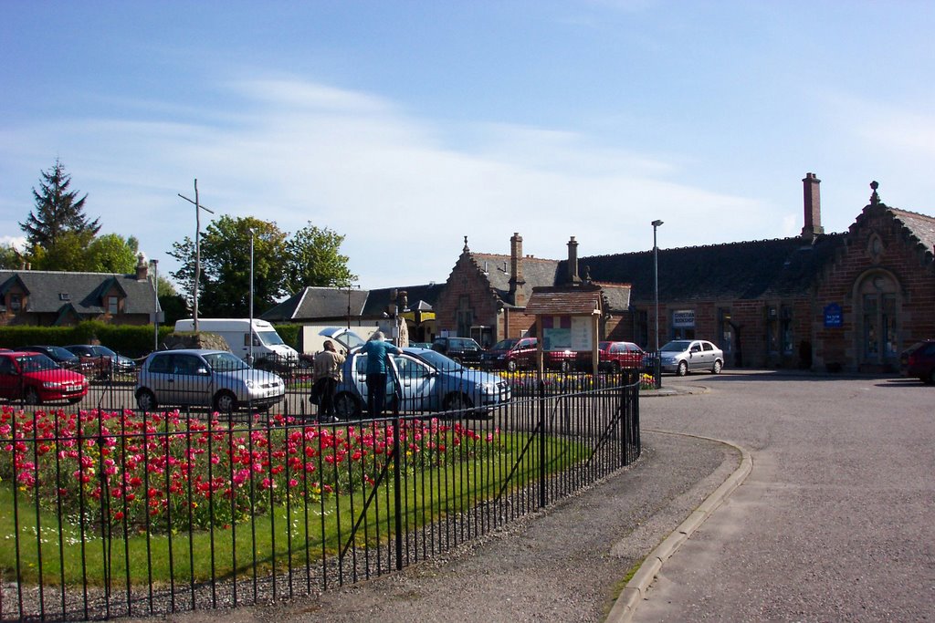 Dingwall Railway Station & Christian Bookshop by H T W Gay