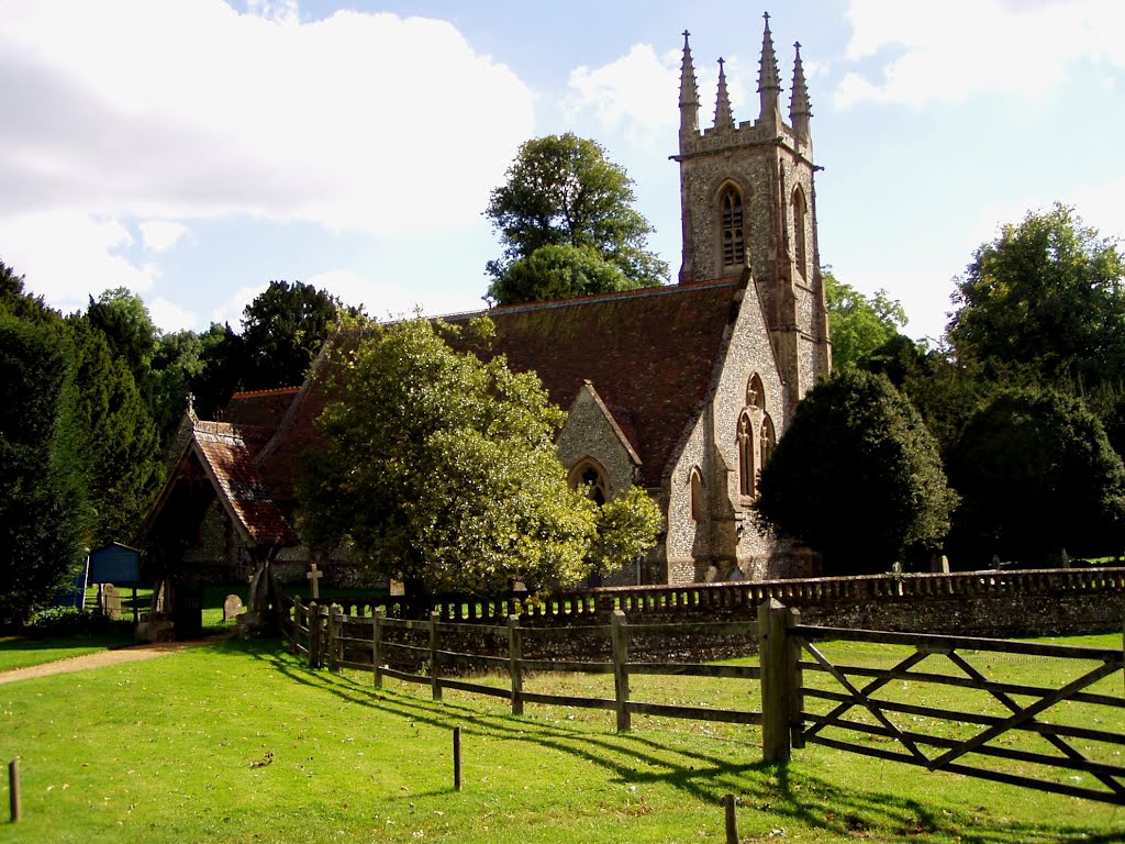 St. Nicholas Church Chawton Photo, Hampshire, England. In this church the novelist, Jane Austen, worshiped every sunday while she lived in the Hampshire village of Chawton by Charles Moorhen