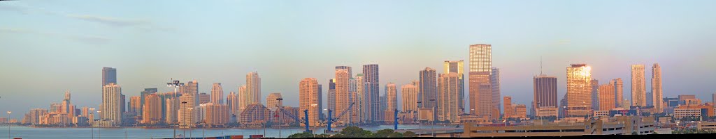 Panorama - The Miami-Skyline from the Harbor by Said Bustany