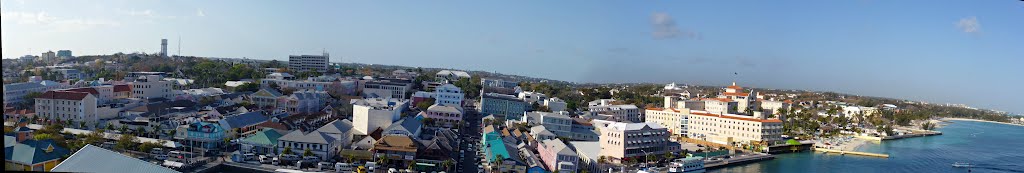 Panorama - Nassau, Bahamas from Cruiseship, Deck 9 by Said Bustany