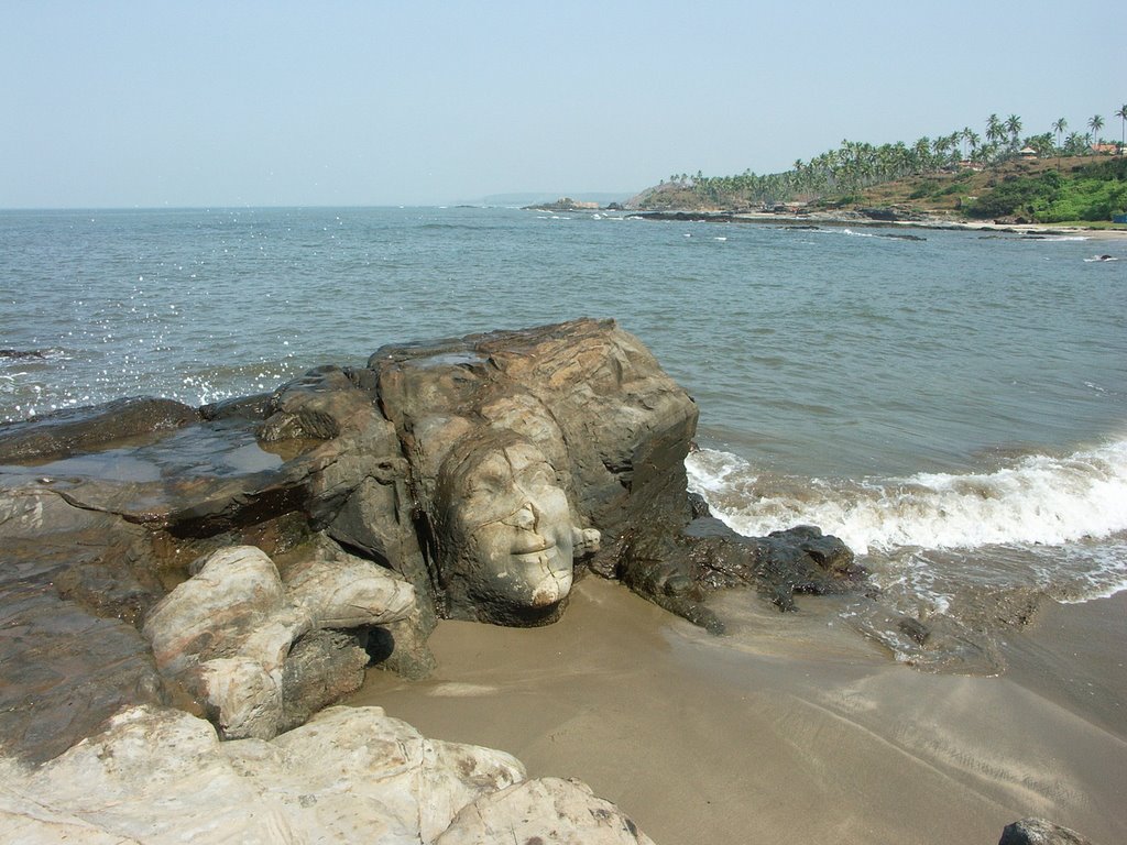 Stone Face on Ozran Beach by Vojta Srejber