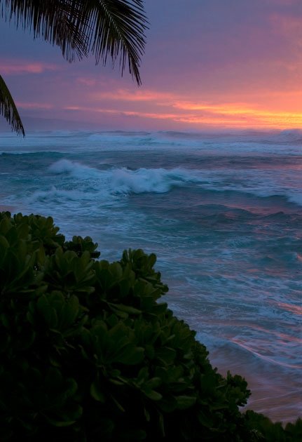 Winter Waves at Sunset, Sunset Point by photosofaloha