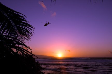 Beach Patrol Searching the waters, Sunset Beach by photosofaloha