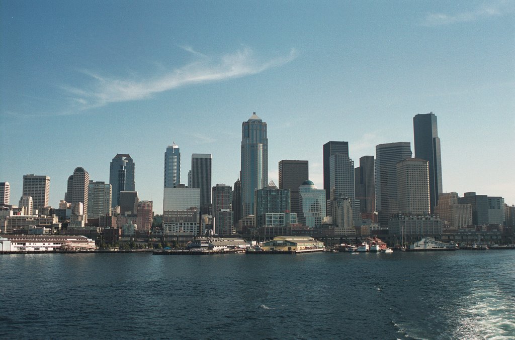 Seattle from ferry by Leon Levasier