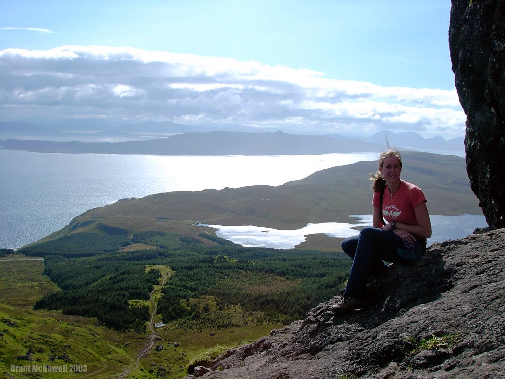 Lesley on the Oldman of Storr by Brant