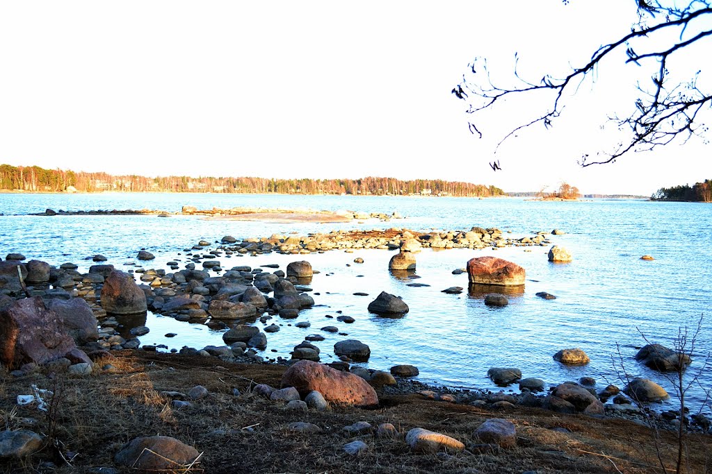 Stony seashore - a view from Hanasaari to Lauttasaari (Espoo, 20120422) by RainoL