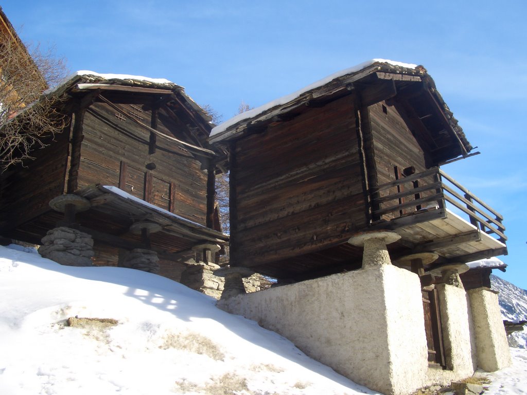 Traditional Wooden Huts by purplenoodle