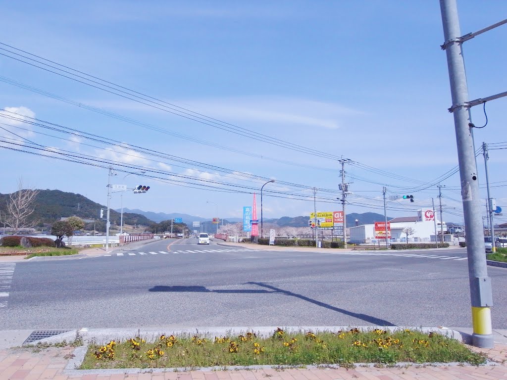 国道386・福岡県道112・593号久光橋交差点 Hisamitsubashi Intersection by titanium22